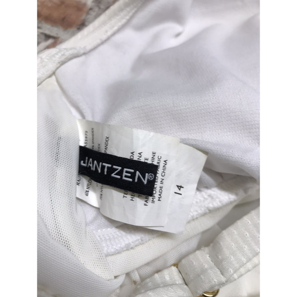 Jantzen Women's Swimsuit Sz 14 One Piece Tummy Control white Lightly Padded - Picture 9 of 9